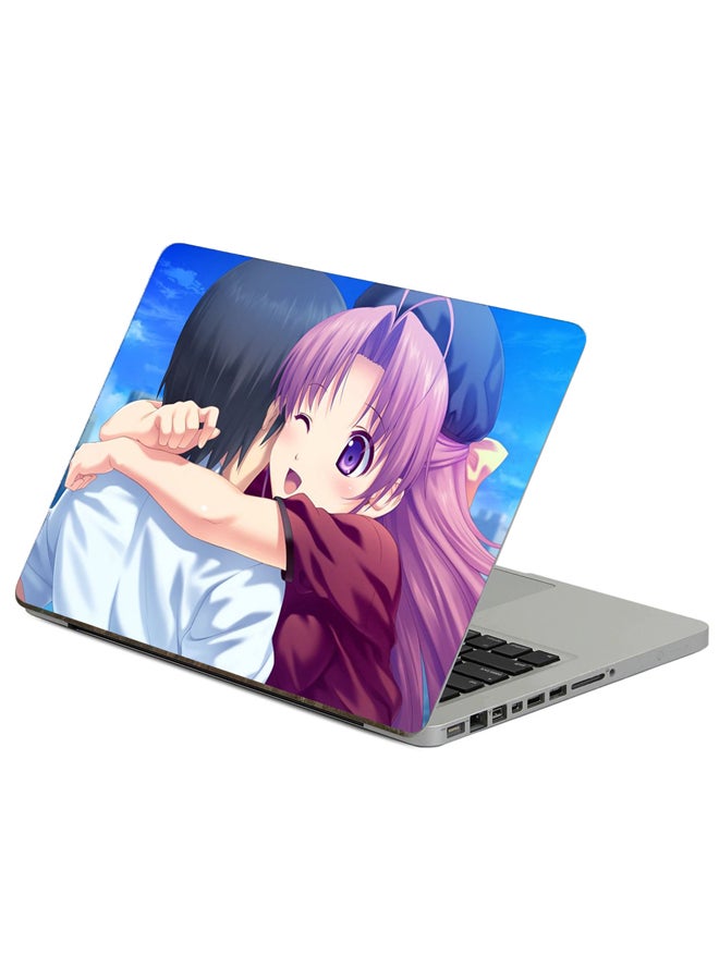 Fast Print Boy Girl Printed Laptop Sticker Multicolor