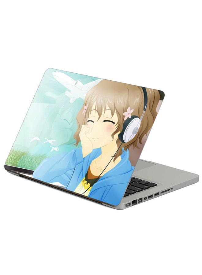 Fast Print Girl Cute Printed Laptop Sticker Multicolor