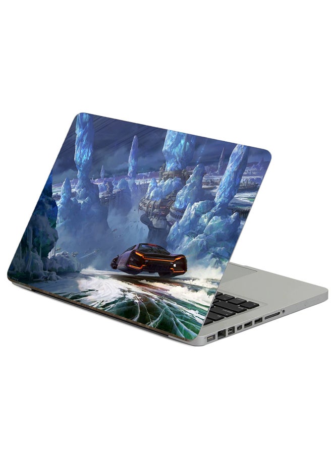 Fast Print Car Glaciers Printed Laptop Sticker Multicolor 