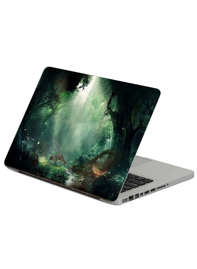 Fast Print Jungle Fantasy Printed Laptop Sticker Multicolor