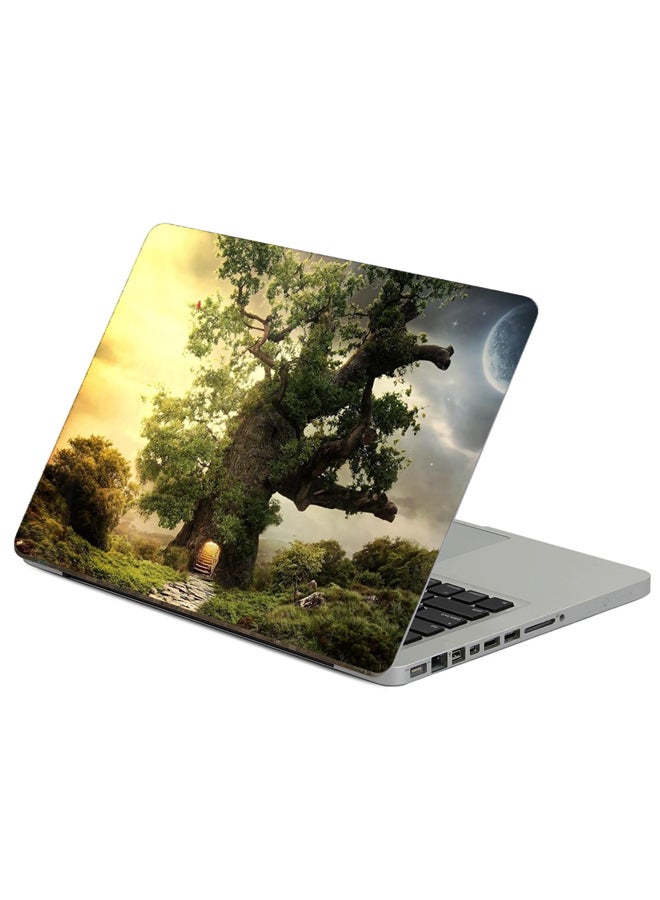 Fast Print Trees Green Printed Laptop Sticker Multicolor