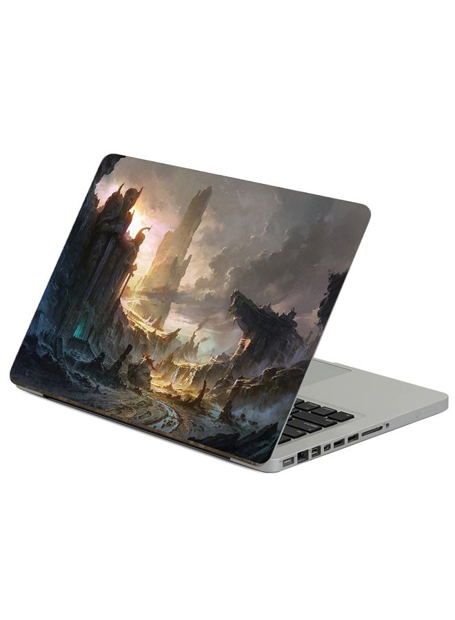 Fast Print Cliffs Destruction Printed Laptop Sticker Multicolor
