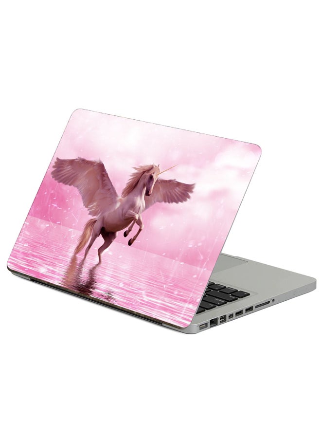 Fast Print Unicorn Wings Printed Laptop Sticker Multicolor
