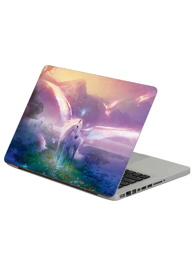 Fast Print Pegasus Horse Printed Laptop Sticker Multicolor