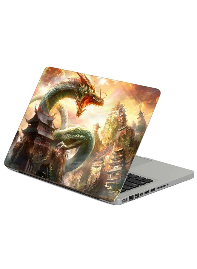Fast Print Dragon Mouth Printed Laptop Sticker Multicolor