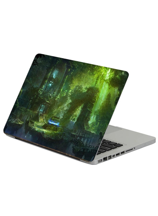 Fast Print Tomb Castle Printed Laptop Sticker Multicolor