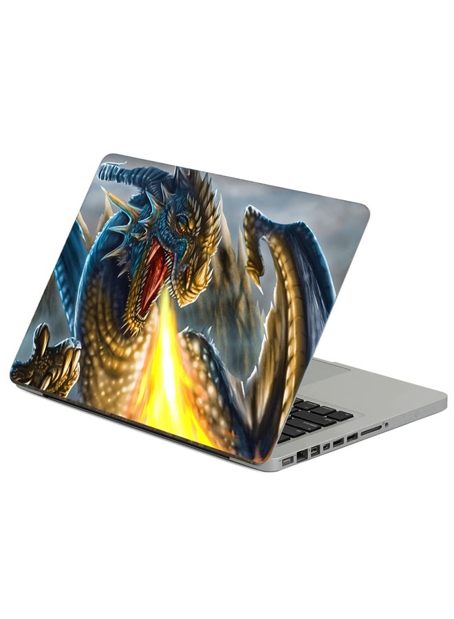 Fast Print Dragon Jaws Printed Laptop Sticker Multicolor