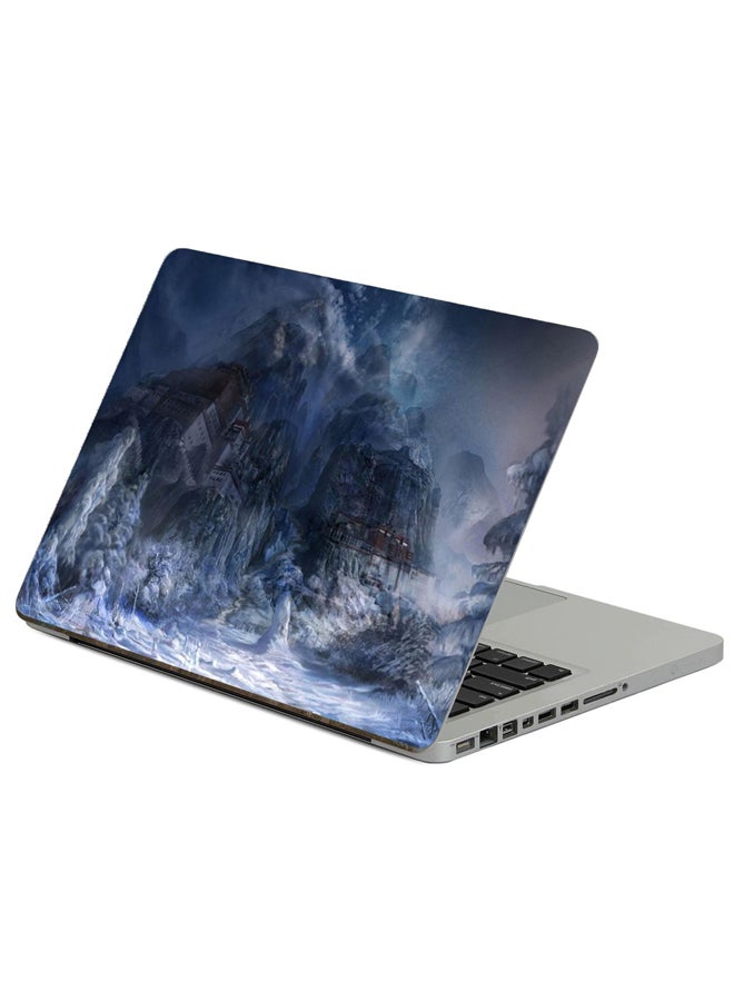Fast Print Monastery Winter Printed Laptop Sticker Multicolor