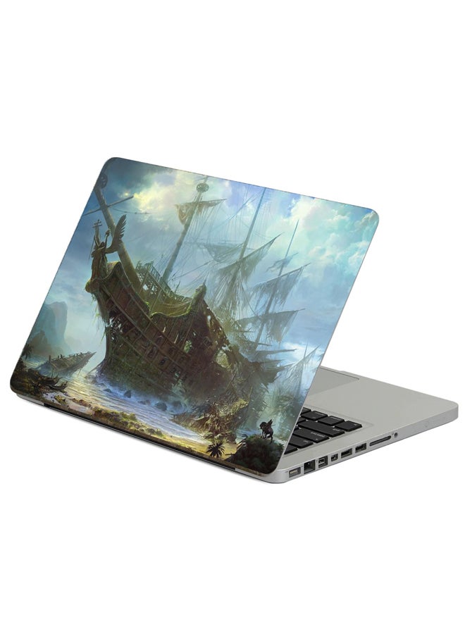 Fast Print Ships Old Printed Laptop Sticker Multicolor