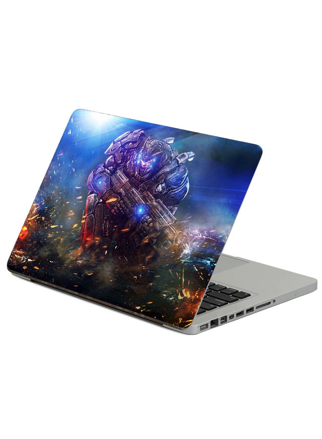 Fast Print - Man Warrior Printed Laptop Sticker Multicolor - Image 1