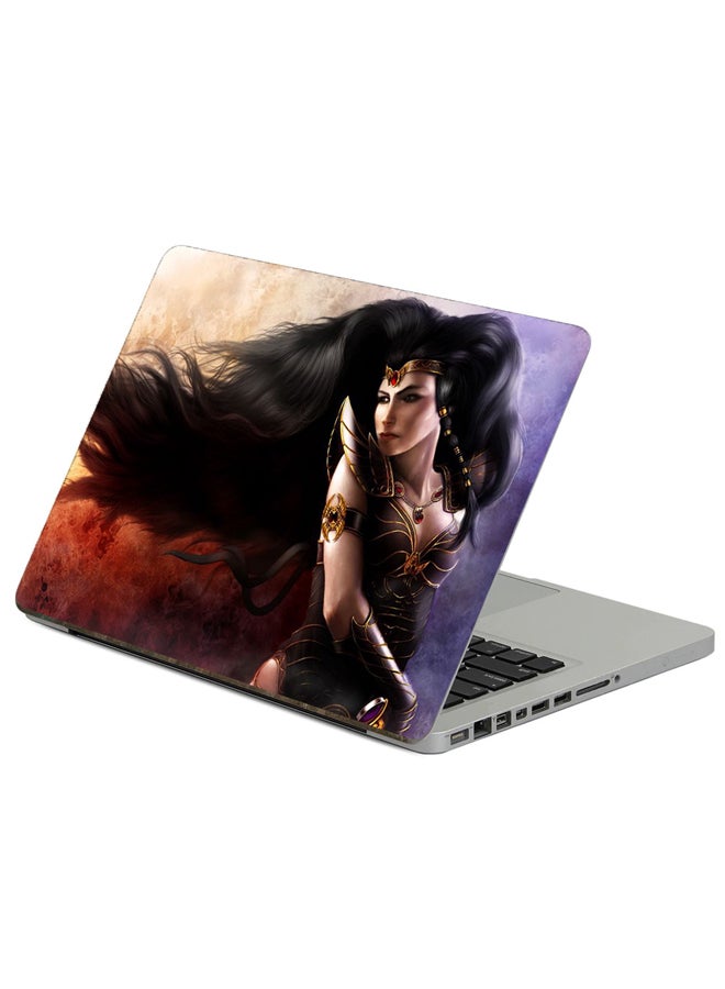 Fast Print Girl Costume Printed Laptop Sticker Multicolor