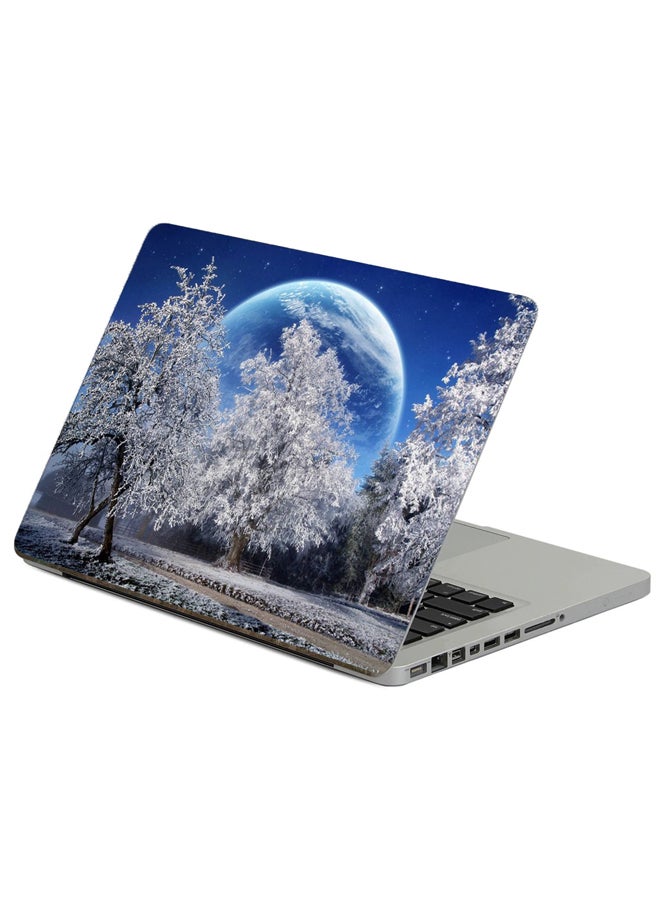 Fast Print Trees Hoarfrost Printed Laptop Sticker Multicolor