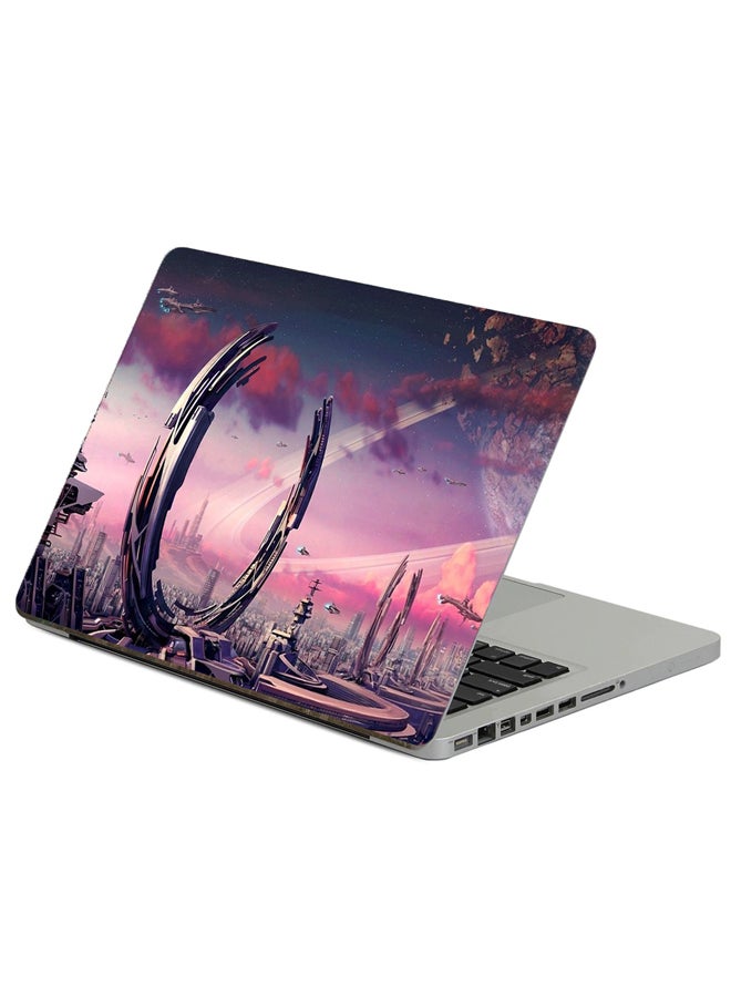 Fast Print Transport City Printed Laptop Sticker Multicolor