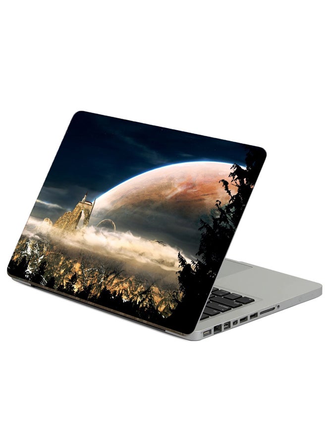 Fast Print Forest Trees Printed Laptop Sticker Multicolor