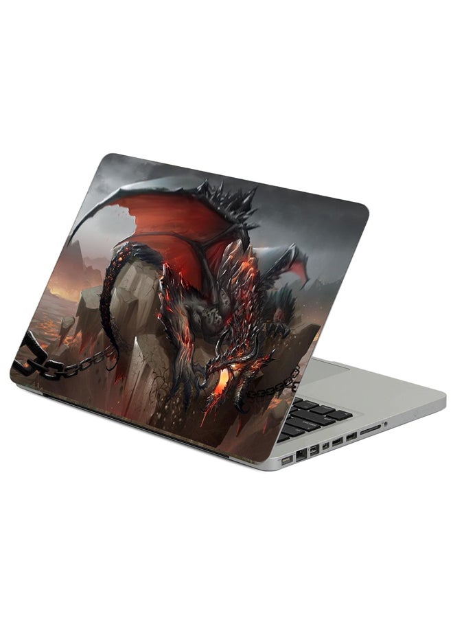 Fast Print Dragon Jaws Printed Laptop Sticker Multicolor
