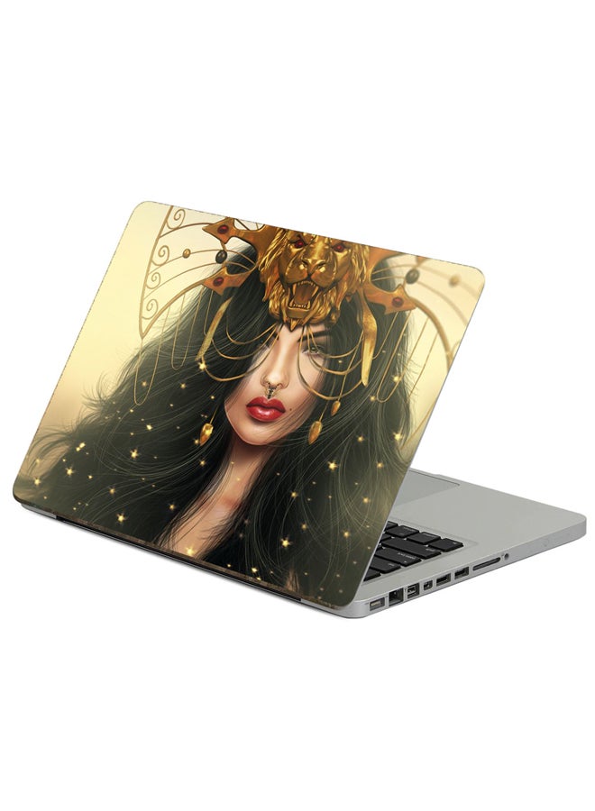 Fast Print Girl Mask Printed Laptop Sticker Multicolor