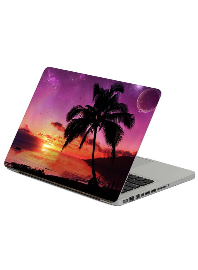Fast Print Palm Tree Tree Printed Laptop Sticker Multicolor