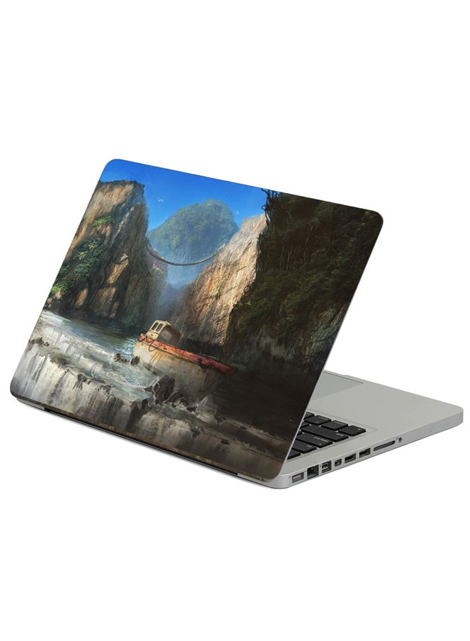 Fast Print Ship Rock Printed Laptop Sticker Multicolor