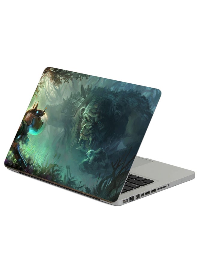 Fast Print Troll Dog Printed Laptop Sticker Multicolor