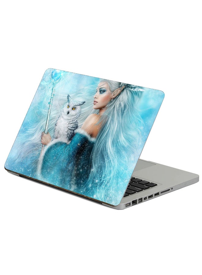 Fast Print Girl Elf Printed Laptop Sticker Multicolor