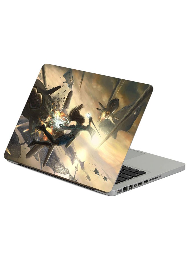 Fast Print Girl Ship Printed Laptop Sticker Multicolor