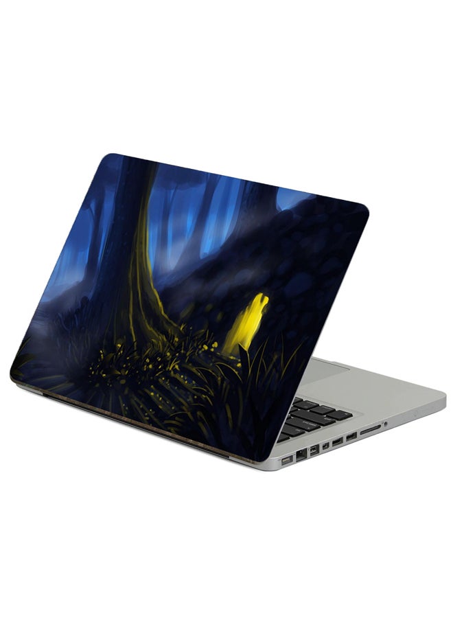 Fast Print Forest Trees Printed Laptop Sticker Multicolor