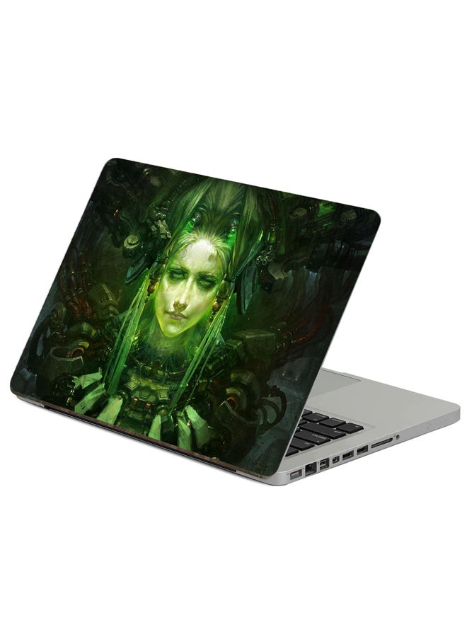 Fast Print Cyborg Robot Printed Laptop Sticker Multicolor
