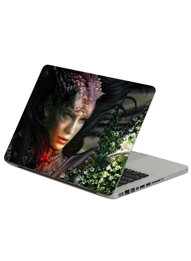 Fast Print Girl Sight Printed Laptop Sticker Multicolor