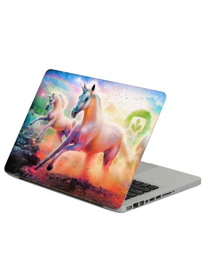 Fast Print Unicorns Horse Printed Laptop Sticker Multicolor