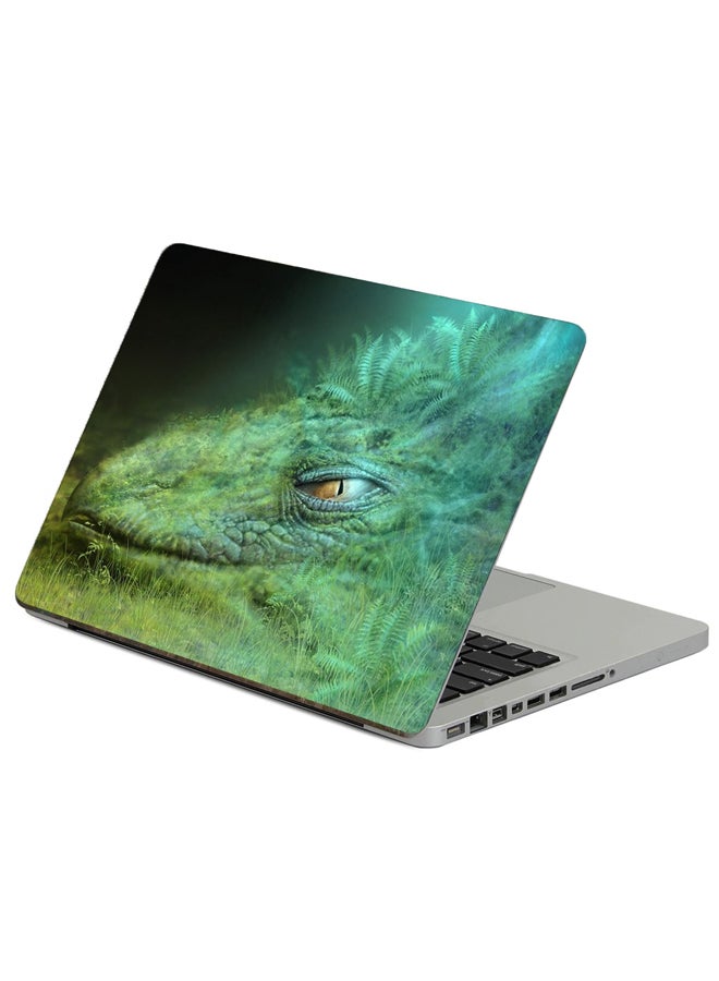Fast Print Dragon Green Printed Laptop Sticker Multicolor