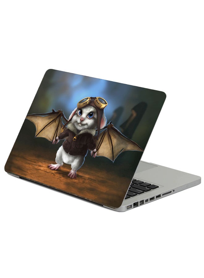Fast Print Rabbit Wings Printed Laptop Sticker Multicolor
