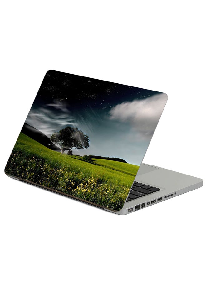 Fast Print Tree Sky Printed Laptop Sticker Multicolor