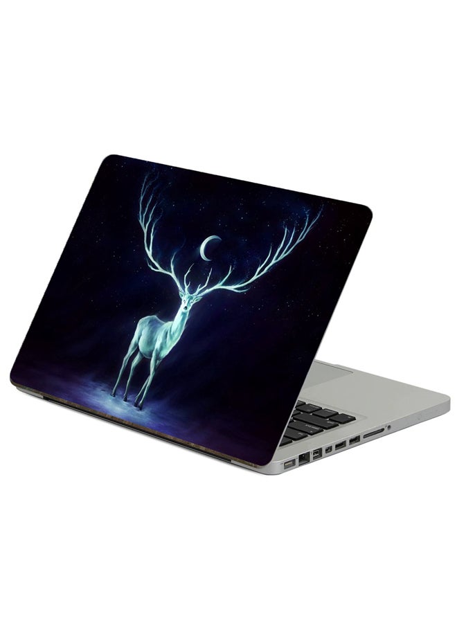 Fast Print Deer Horns Printed Laptop Sticker Multicolor