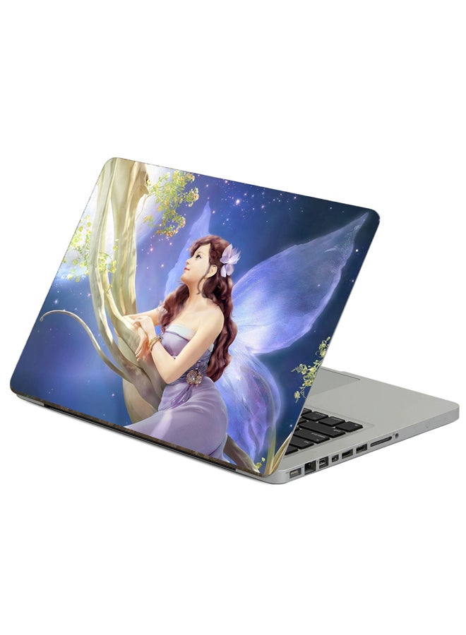 Fast Print Girl Fantasy Printed Laptop Sticker Multicolor
