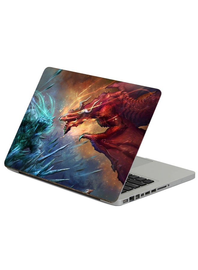 Fast Print Dragons Art Printed Laptop Sticker Multicolor