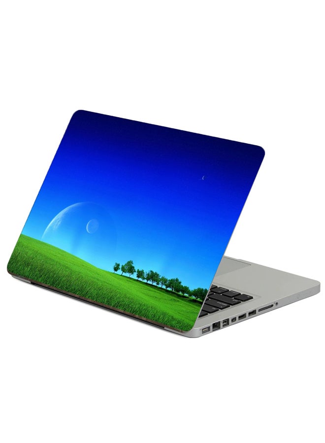 Fast Print Grass Greens Printed Laptop Sticker Multicolor
