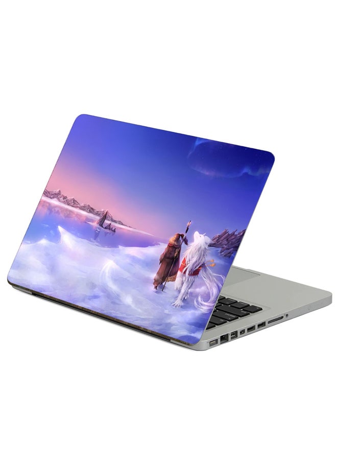 Fast Print Girl Road Printed Laptop Sticker Multicolor