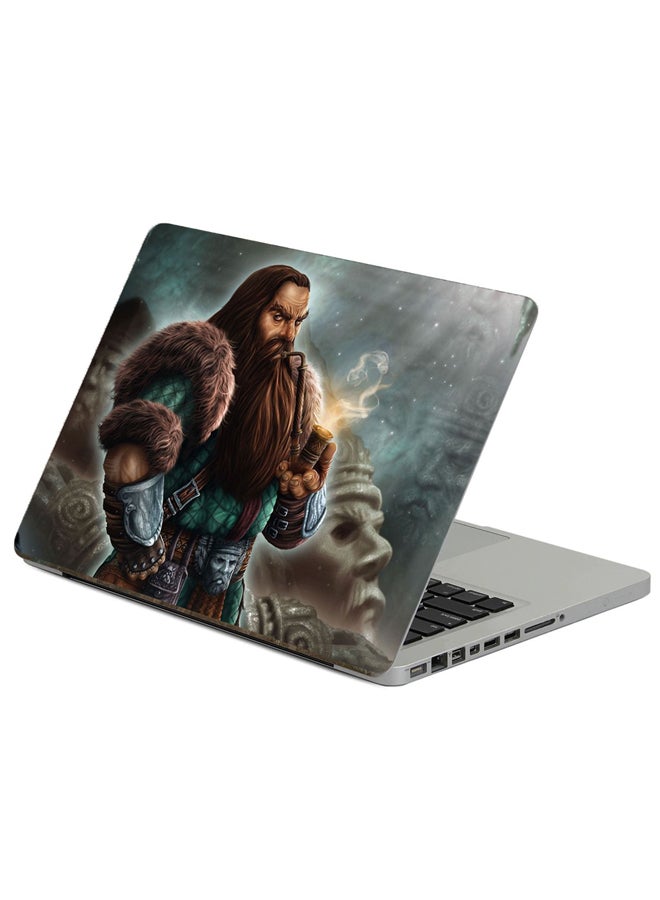 Fast Print Dwarf Fur Printed Laptop Sticker Multicolor