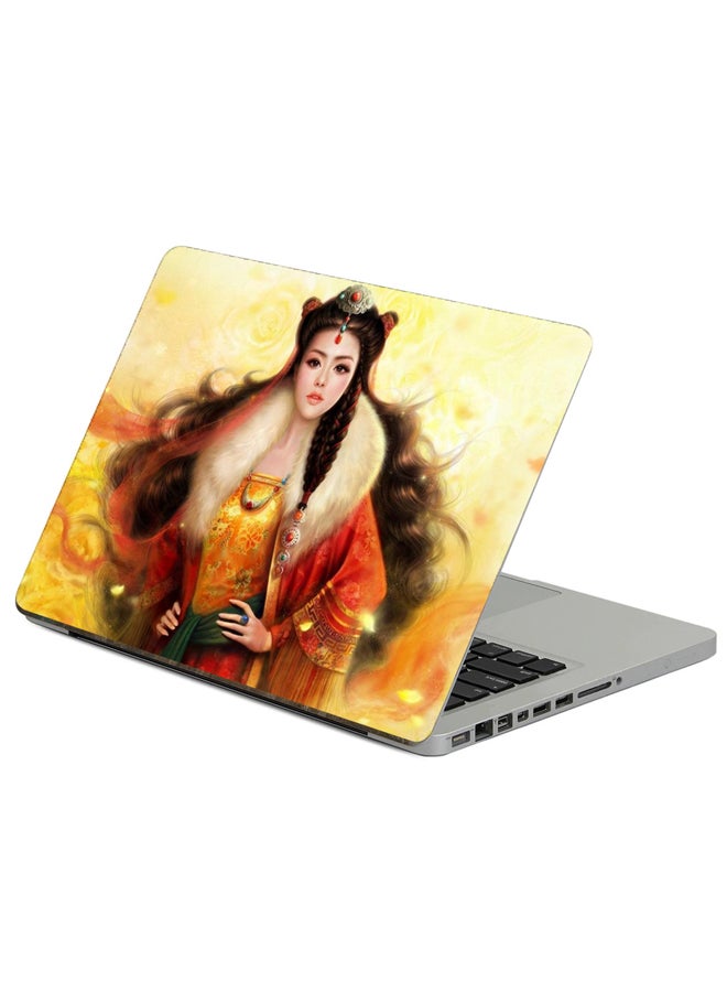 Fast Print Girl Hair Printed Laptop Sticker Multicolor