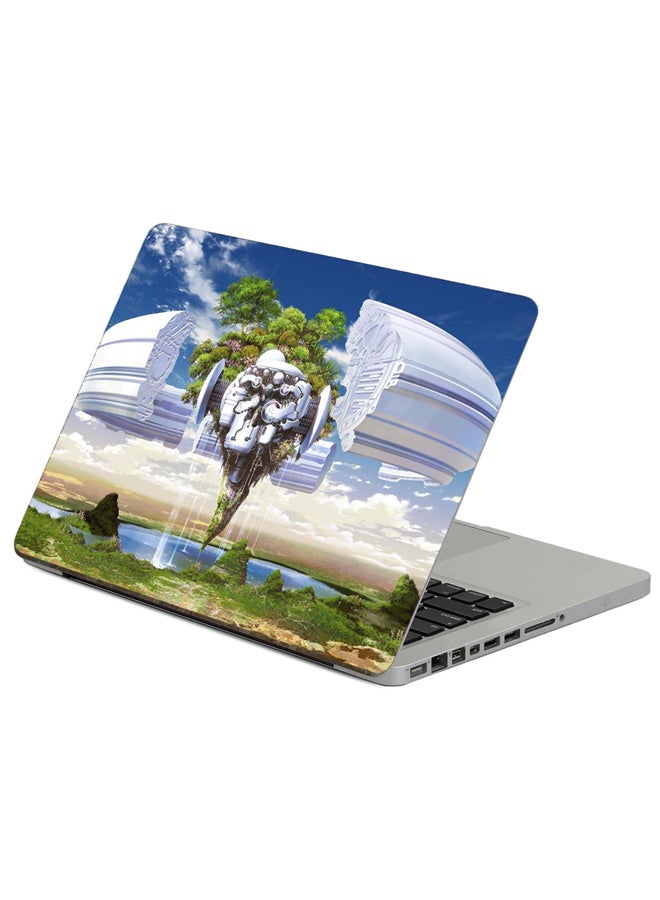 Fast Print Trees Land Printed Laptop Sticker Multicolor