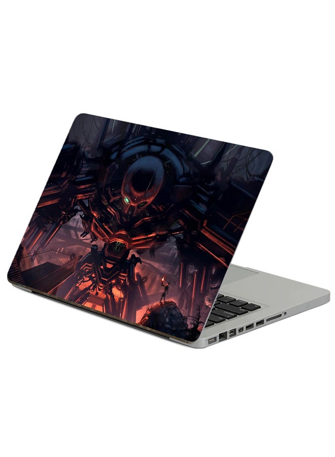 Fast Print Cyborg Robot Printed Laptop Sticker Multicolor
