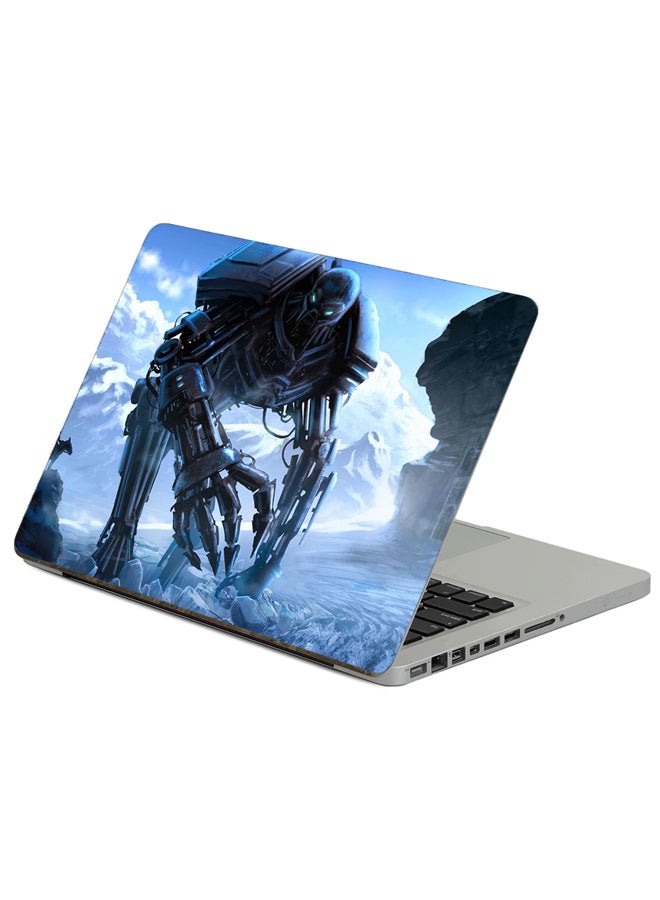 Fast Print Cyborg Robot Printed Laptop Sticker Multicolor