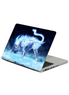 Fast Print Tiger Fire Printed Laptop Sticker Multicolor 