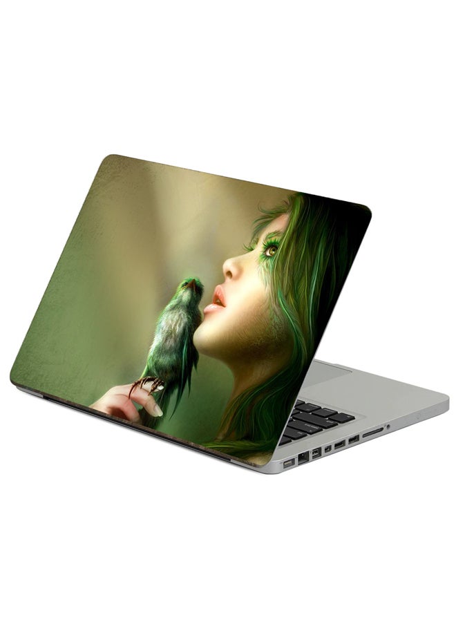 Fast Print Girl Sight Printed Laptop Sticker Multicolor