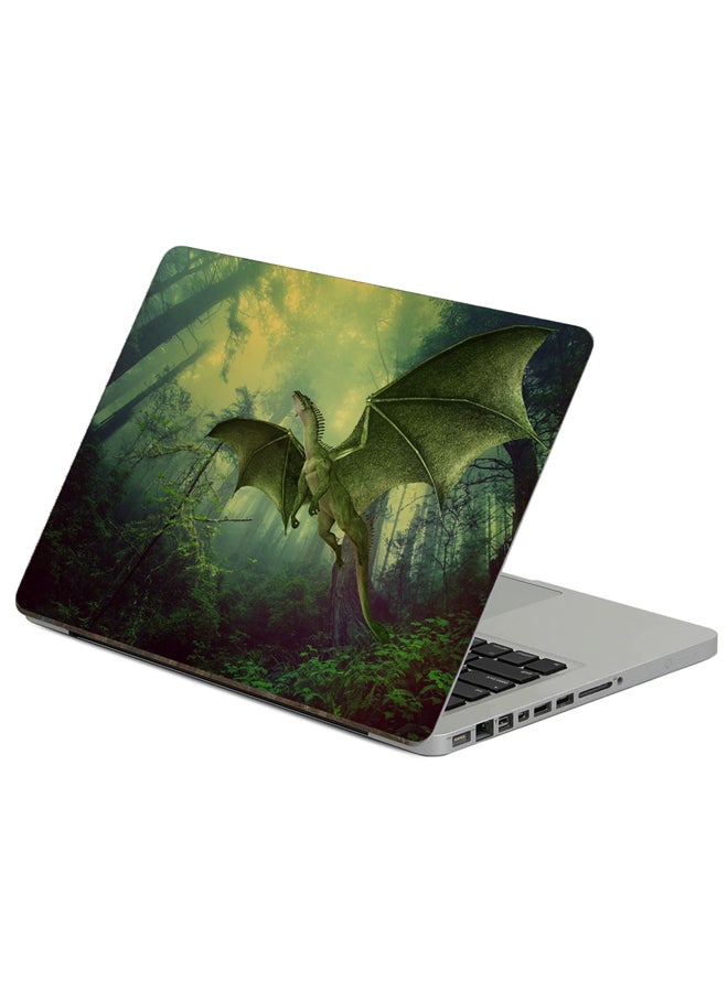 Fast Print Dragon Forest Printed Laptop Sticker Multicolor