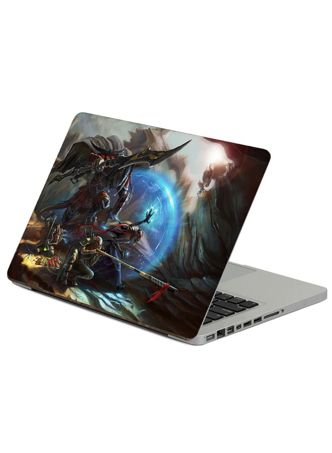 Fast Print Warriors Cave Printed Laptop Sticker Multicolor