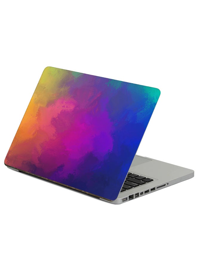 Fast Print Paint Stains Printed Laptop Sticker Multicolor