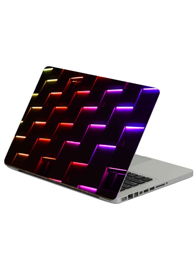 Fast Print Neon Lights Printed Laptop Sticker Multicolor