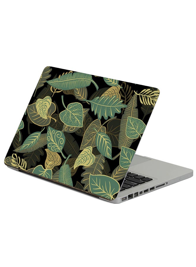 Fast Print Leaves Patterns Printed Laptop Sticker Multicolor