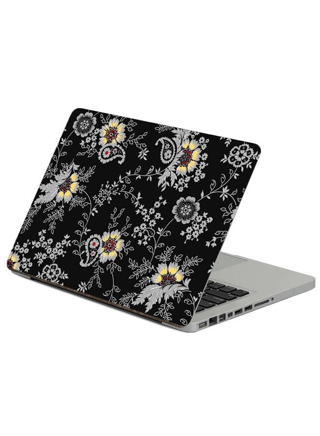 Fast Print Background Flowers Printed Laptop Sticker Multicolor 